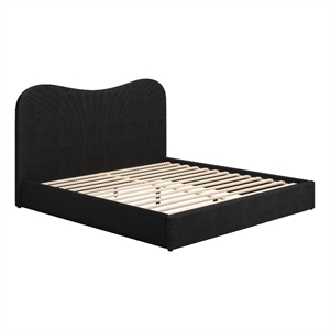 Pemberly Row Modern / Contemporary Wood King Wood Bed Black Finish