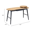 Pemberly Row Modern / Contemporary Wood Wood Desk Natural Finish