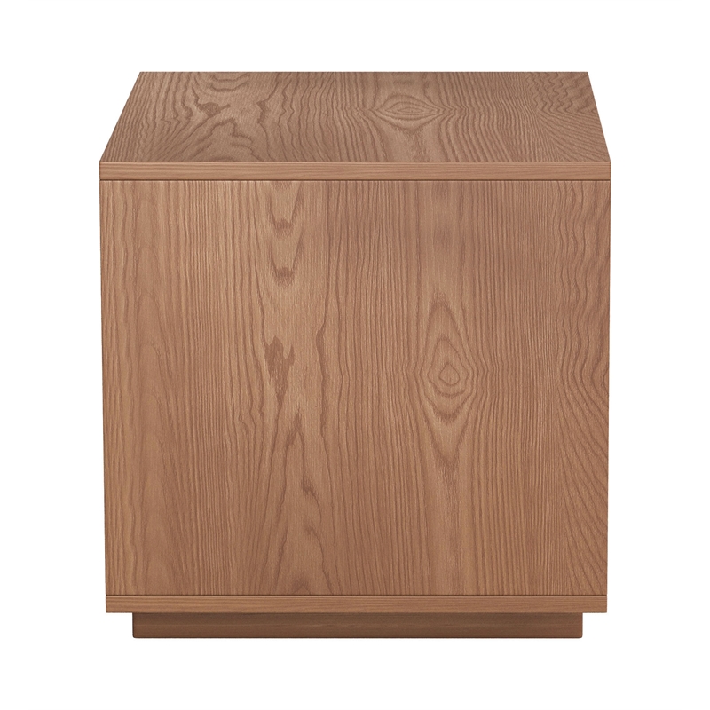 Pemberly Row Contemporary Engineered Wood Slit Nightstand Walnut