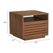 Pemberly Row Contemporary Engineered Wood Slit Nightstand Walnut