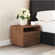 Pemberly Row Contemporary Engineered Wood Slit Nightstand Walnut
