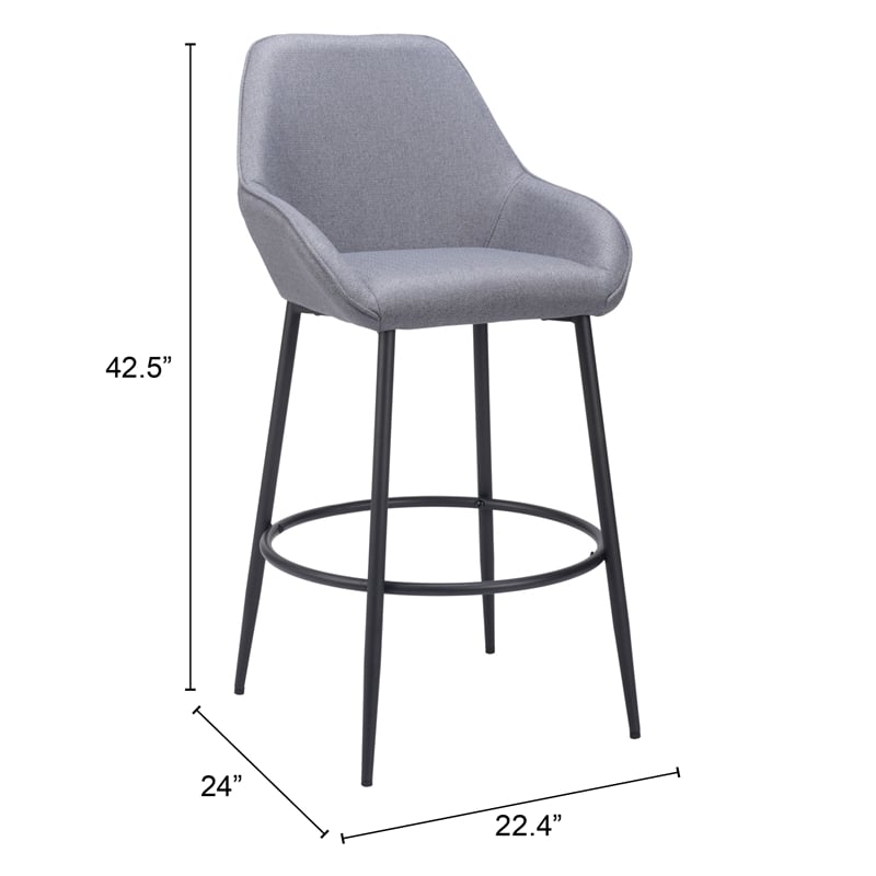 Pemberly Row Modern / Contemporary Engineered Wood Barstool Gray