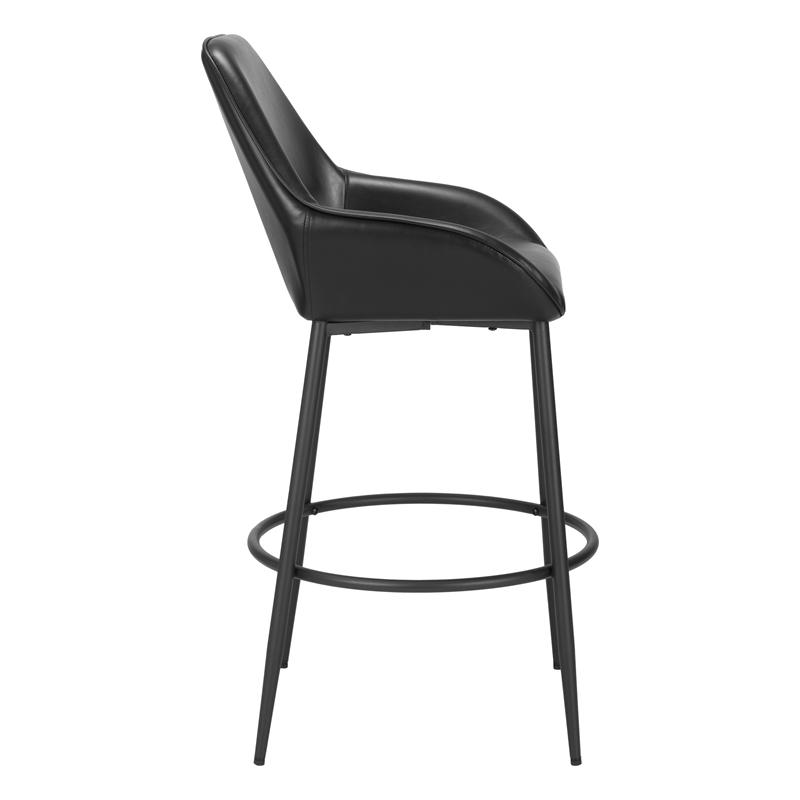 Pemberly Row Modern / Contemporary Engineered Wood Barstool Black