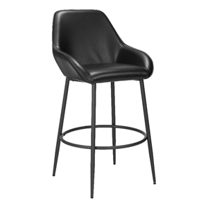 Pemberly Row Modern / Contemporary Engineered Wood Barstool Black