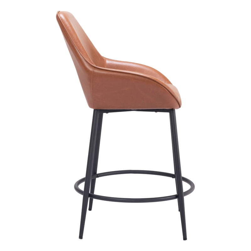 Pemberly Row Contemporary Engineered Wood Counter Stool Brown