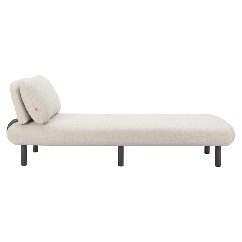 Pemberly Row Modern / Contemporary Aluminum Chaise Beige Outdoor