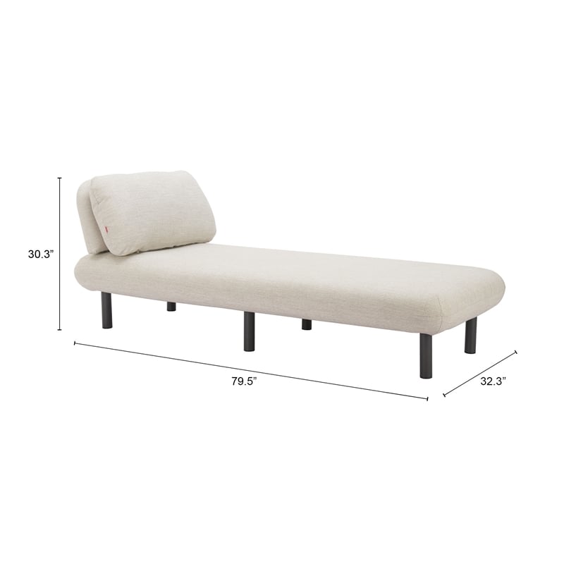 Pemberly Row Modern / Contemporary Aluminum Chaise Beige Outdoor