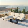 Pemberly Row Modern / Contemporary Aluminum Chaise Beige Outdoor