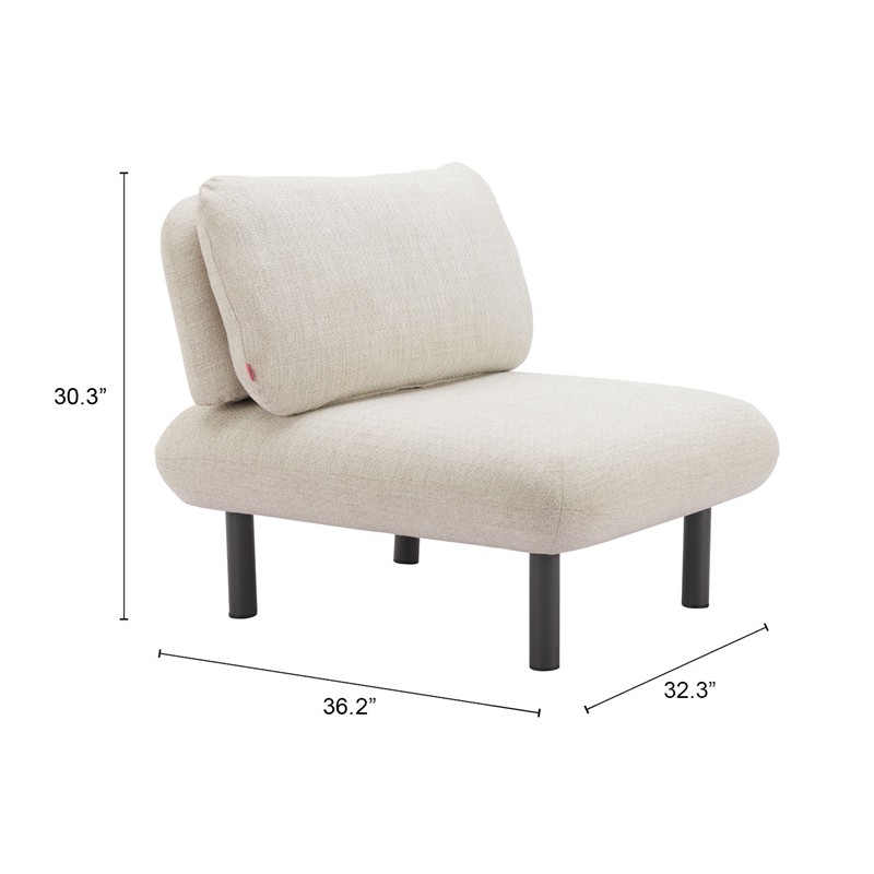 Pemberly Row Modern / Contemporary Aluminum Accent Chair Beige