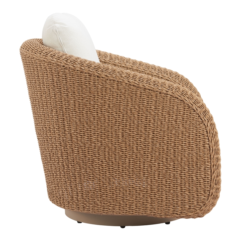 Pemberly Row Modern / Contemporary Aluminum Swivel Chair Ivory