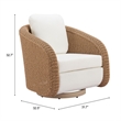 Pemberly Row Modern / Contemporary Aluminum Swivel Chair Ivory