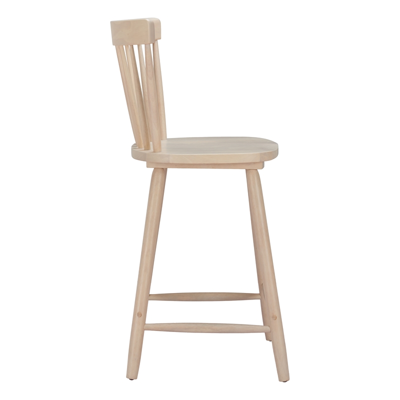 Pemberly Row Contemporary Solid Wood Counter Stool (Set of 2) Natural