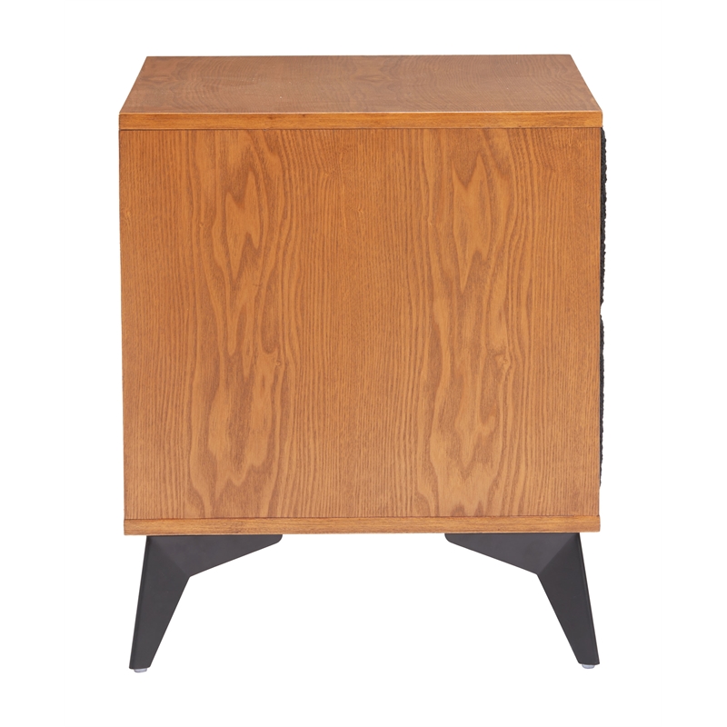 Pemberly Row Contemporary Engineered Wood Nightstand Black & Walnut