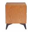 Pemberly Row Contemporary Engineered Wood Nightstand Black & Walnut