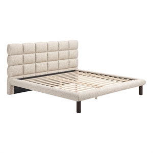 Pemberly Row Modern / Contemporary Solid Wood King Bed Beige
