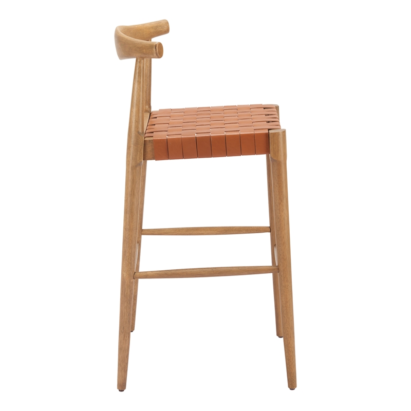 Pemberly Row Modern / Contemporary Solid Wood Barstool Tan Finish