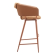Pemberly Row Contemporary Engineered Wood Barstool (Set of 2) Brown