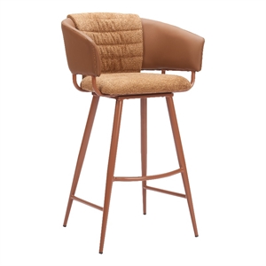 Pemberly Row Contemporary Engineered Wood Barstool (Set of 2) Brown