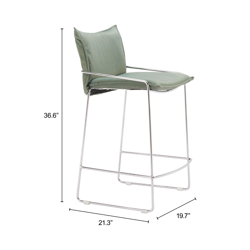 Pemberly Row Contemporary Engineered Wood Counter Stool Green