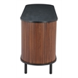 Pemberly Row Contemporary Engineered Wood Sideboard Black & Walnut