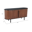 Pemberly Row Contemporary Engineered Wood Sideboard Black & Walnut