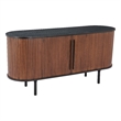 Pemberly Row Contemporary Engineered Wood Sideboard Black & Walnut