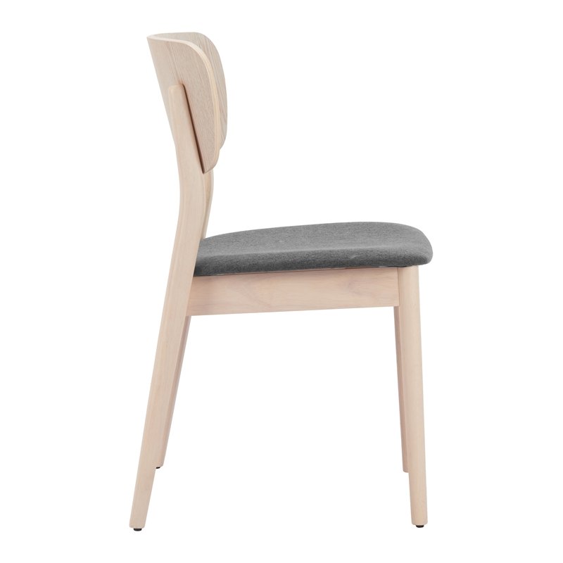 Pemberly Row Contemporary Dining Chair (Set of 2) Gray & Natural