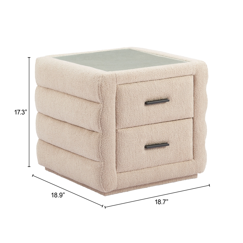 Pemberly Row Modern / Contemporary Engineered Wood Nightstand Beige