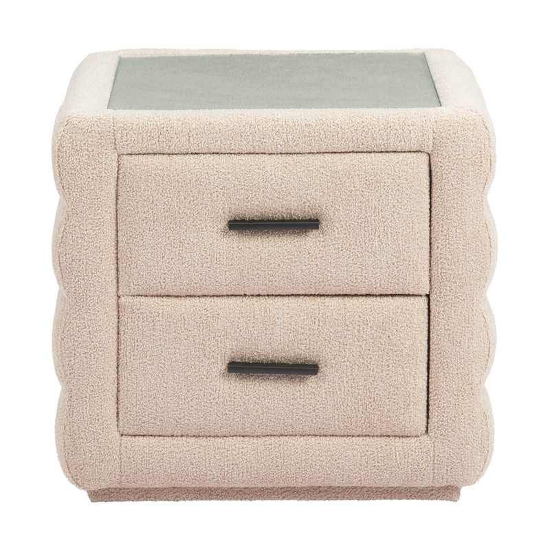 Pemberly Row Modern / Contemporary Engineered Wood Nightstand Beige