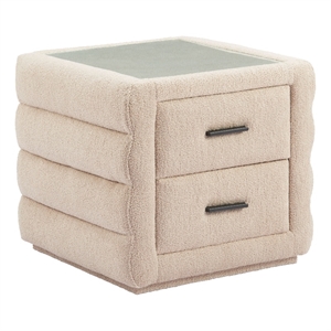 Pemberly Row Modern / Contemporary Engineered Wood Nightstand Beige