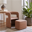Pemberly Row Contemporary Accent Chair & Ottoman Tawny Brown