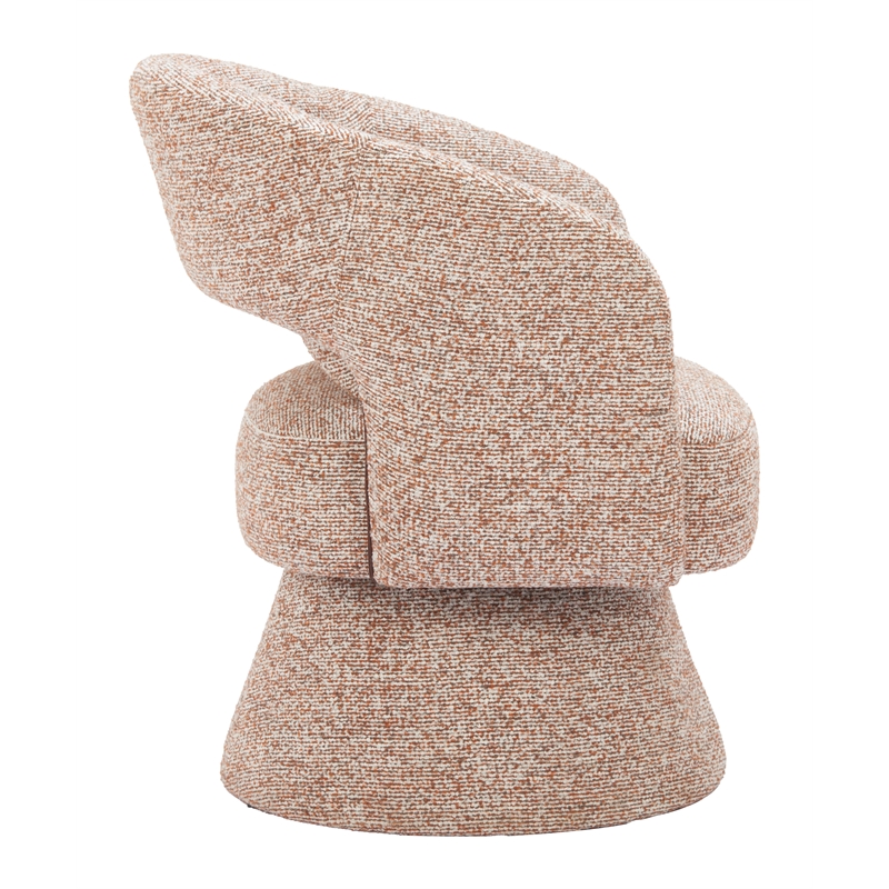 Pemberly Row Contemporary Engineered Wood Swivel Chair Frosty Brown