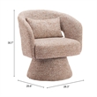 Pemberly Row Contemporary Engineered Wood Swivel Chair Frosty Brown