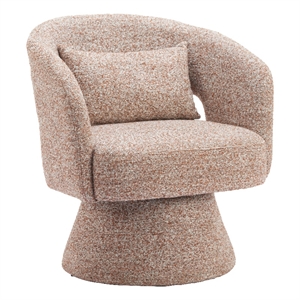 Pemberly Row Contemporary Engineered Wood Swivel Chair Frosty Brown