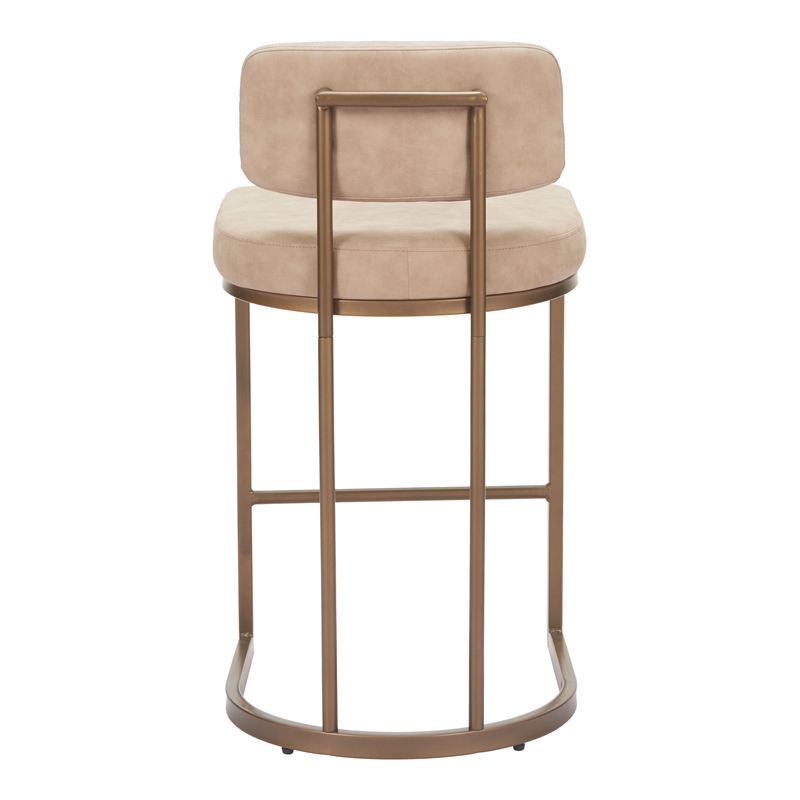 Pemberly Row Contemporary Engineered Wood Counter Stool (Set of 2) Beige