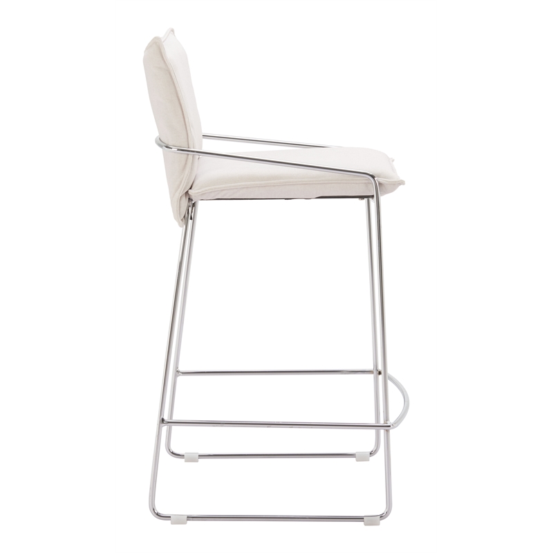 Pemberly Row Contemporary Engineered Wood Counter Stool White