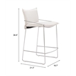 Pemberly Row Contemporary Engineered Wood Counter Stool White
