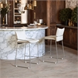 Pemberly Row Contemporary Engineered Wood Counter Stool White