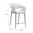 Pemberly Row Contemporary Engineered Wood Counter Stool Beige & Walnut