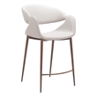 Pemberly Row Contemporary Engineered Wood Counter Stool Beige & Walnut