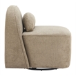 Pemberly Row Contemporary Engineered Wood Kakao Swivel Chair Olive Brown