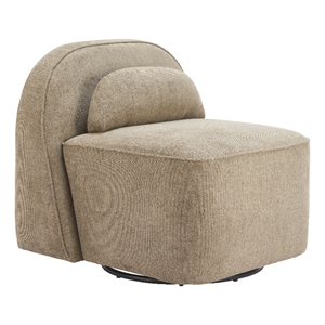 Pemberly Row Contemporary Engineered Wood Kakao Swivel Chair Olive Brown