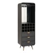 Pemberly Row Modern / Contemporary Wood Bar Cabinet Black Finish