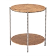 Pemberly Row Modern / Contemporary Metal Side Table Brown Finish