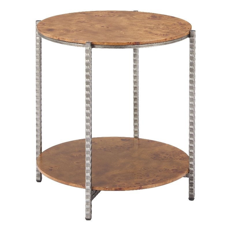 Pemberly Row Modern / Contemporary Metal Side Table Brown Finish