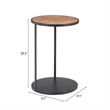 Pemberly Row Contemporary Metal Nodo Side Table Brown & Black