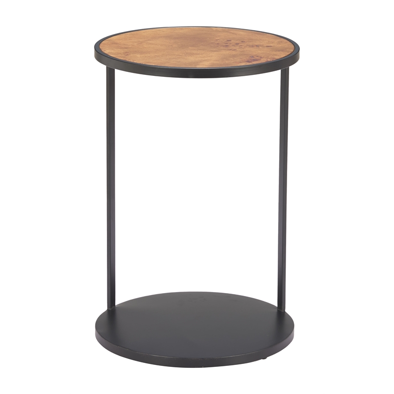 Pemberly Row Contemporary Metal Nodo Side Table Brown & Black