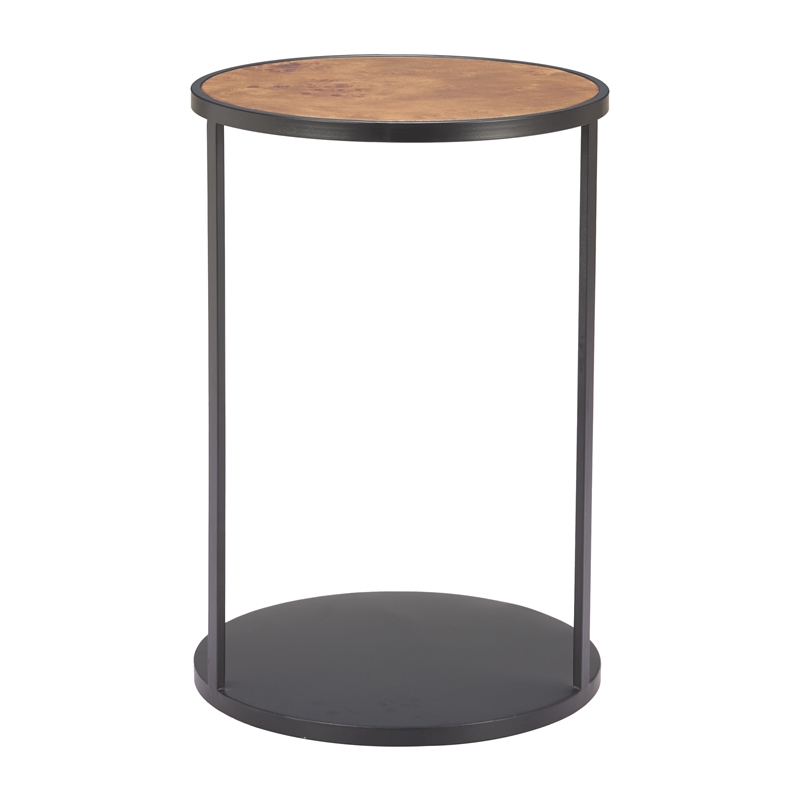 Pemberly Row Contemporary Metal Nodo Side Table Brown & Black