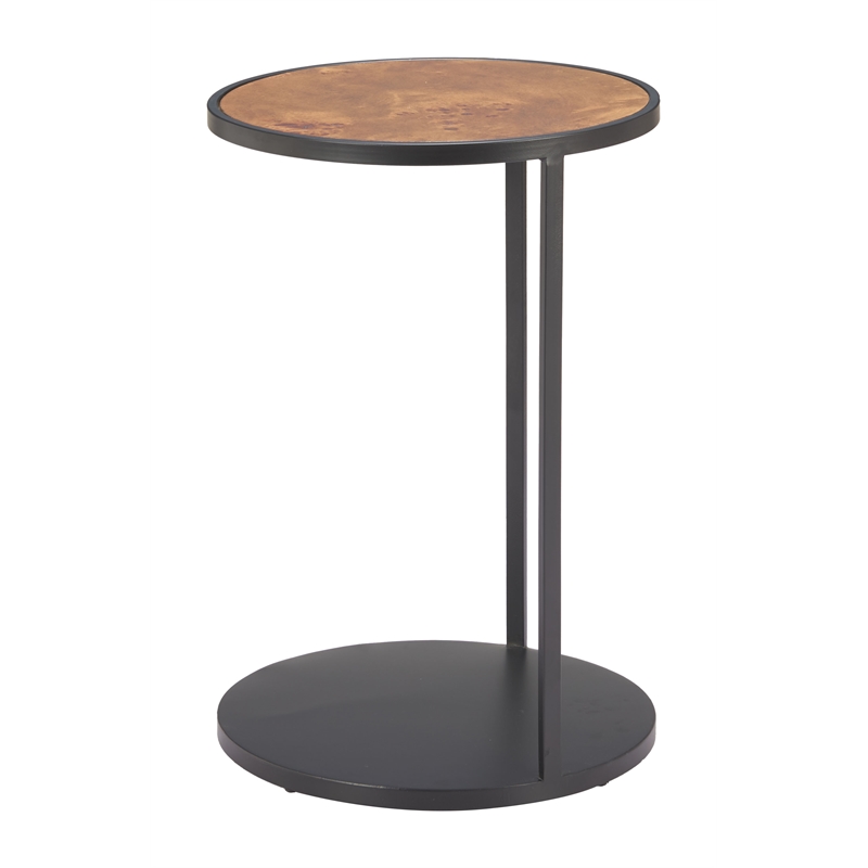 Pemberly Row Contemporary Metal Nodo Side Table Brown & Black
