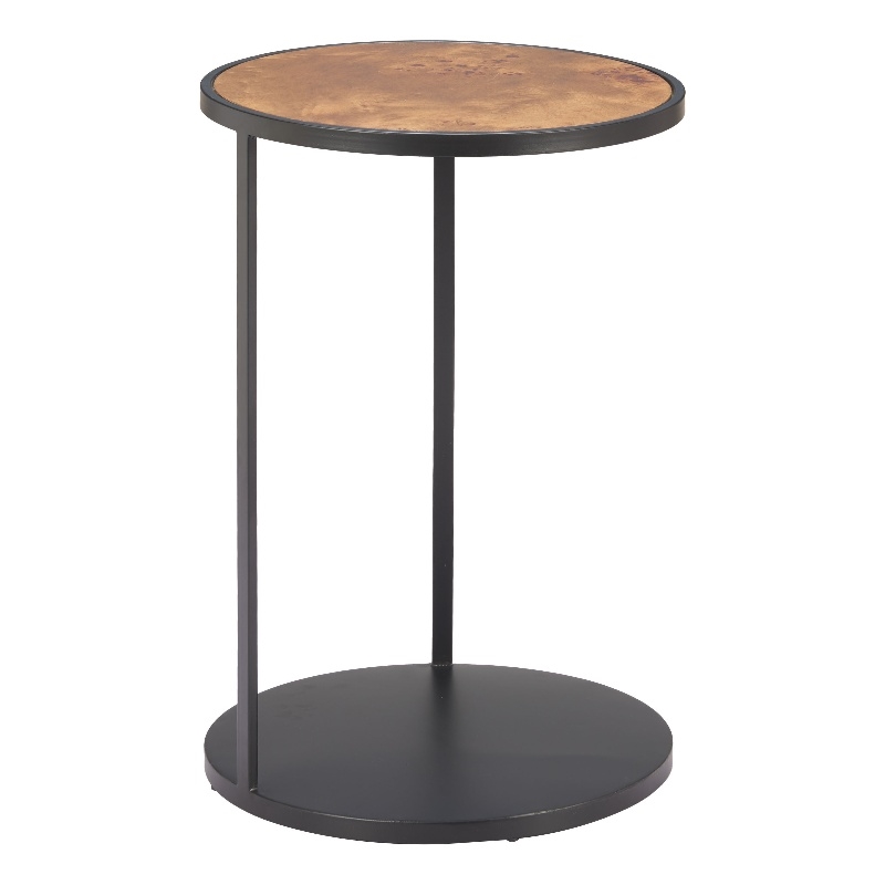 Pemberly Row Contemporary Metal Nodo Side Table Brown & Black
